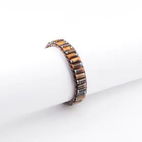 Kaplan Gözü & Hematit Taşı Silindir Bileklik