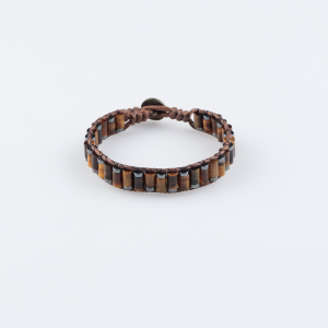 Kaplan Gözü & Hematit Taşı Silindir Bileklik Kaplan Gözü & Hematit Taşı Silindir Bileklik