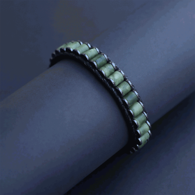 Doğal Taş Yeşim Taşı Silindir Bileklik