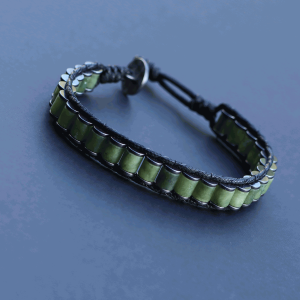 Doğal Taş Yeşim Taşı Silindir Bileklik