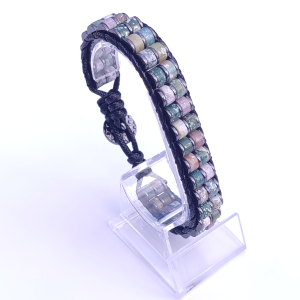 Hint Akiği & Hematit Taşı Silindir Bileklik, Unisex / Kadın / Erkek Hint Akiği & Hematit Taşı Silindir Bileklik, Unisex / Kadın / Erkek