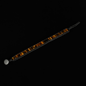 Kaplan Gözü & Hematit Taşı Silindir Bileklik, Unisex / Kadın / Erkek