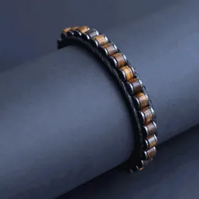 Kaplan Gözü Doğal Taş Slim Bileklik